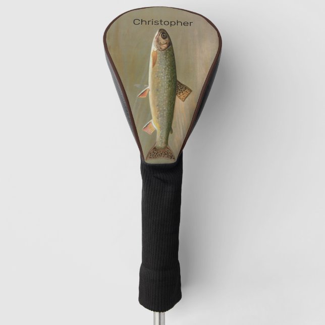 Couvre-club De Golf American Brook Truite Poisson Pêche Vintage Art (Devant)