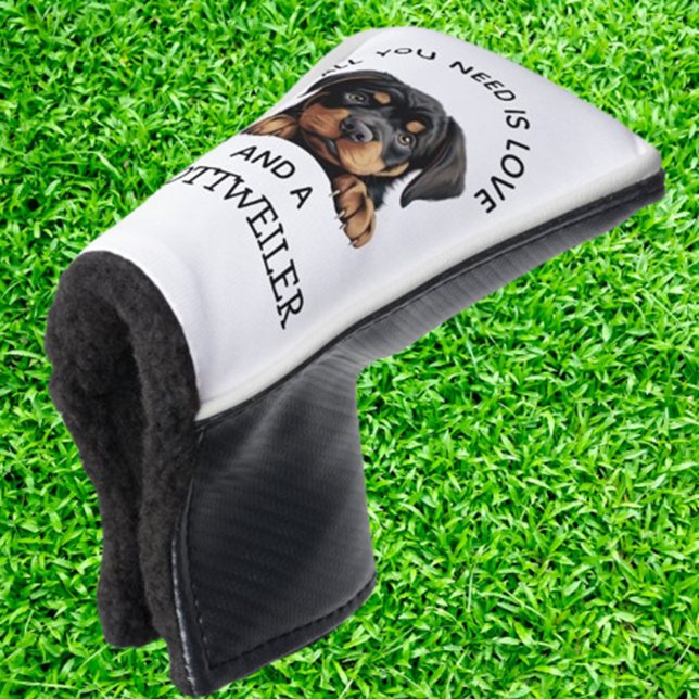 Couvre-club De Golf Amoureux de Rottweiler (Show your love for Rottweilers on the golf course with this adorable head cover.  )