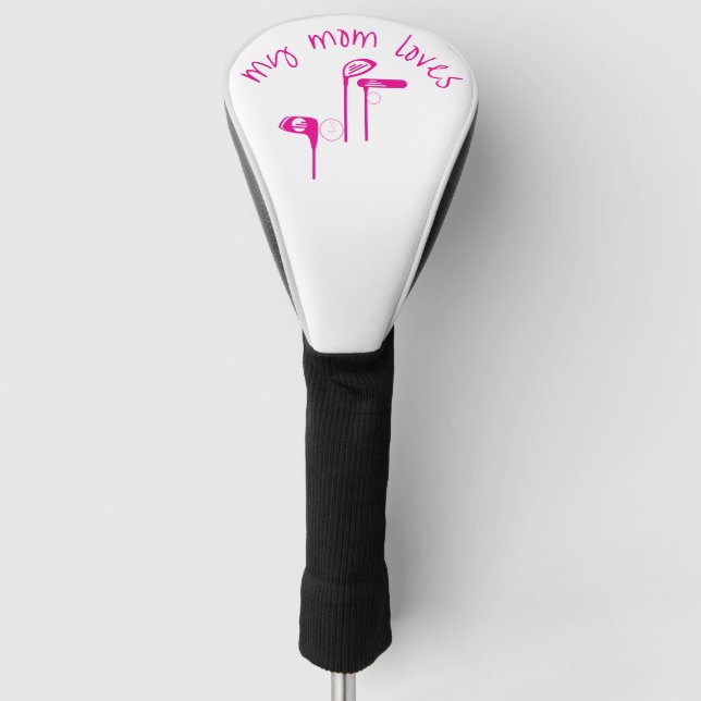 Couvre-club De Golf Amusant "Ma Mère Aime le Golf" Rose Clair  (Devant)