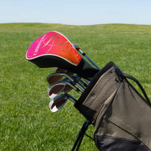 Couvre-club De Golf Amusants et Colorés Tourbillons Dorés Florissants