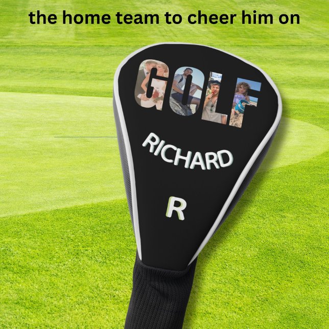 Couvre-club De Golf Amusement Golf Photo Message Nom du monogramme (Créateur téléchargé)