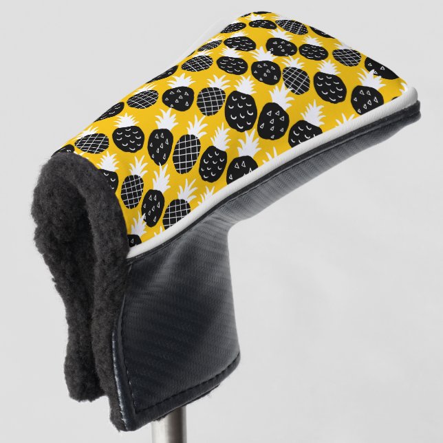 Couvre-club De Golf Ananas noir (Devant 3/4)