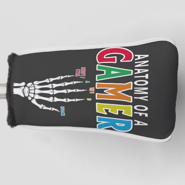 Couvre-club De Golf Anatomie D'Un Gamer Skeleton Main Funny Head Cover (Devant)