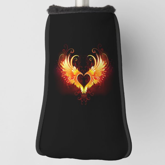 Couvre-club De Golf Angel Fire Heart with Wings (Tourné à 90°)