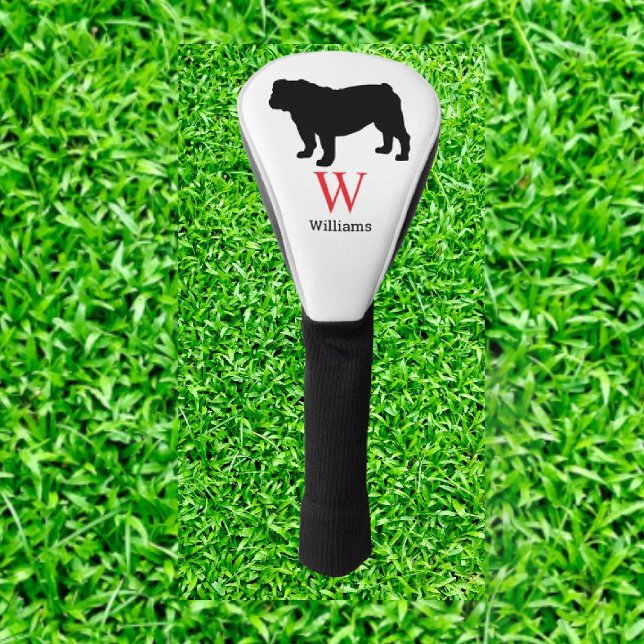 Couvre-club De Golf Anglais Bulldog Lovers Golf Head Cover (Elevate your golf game with our English Bulldog Monogram Golf Head Cover! )