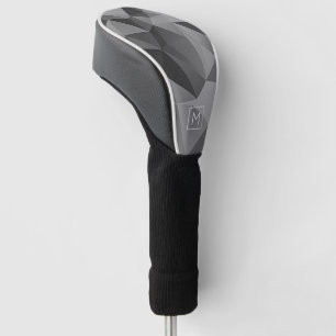 Couvre-club De Golf Angles géométriques Monogramme INITIAL Grey Him