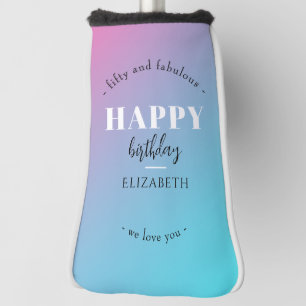 Couvre-club De Golf Anniversaire Design minimaliste aux couleurs paste