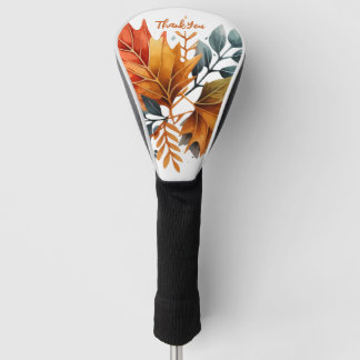Couvre-club De Golf Aquarelle Automne Couleurs Feuilles