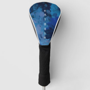 Couvre-club De Golf Aquarelle bleue personnalisée