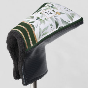 Couvre-club De Golf Aquarelle botanique florale Parties scintillant or