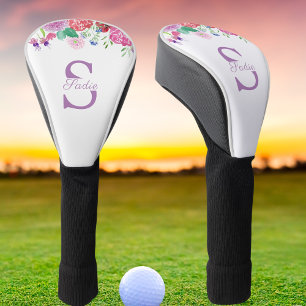 Couvre-club De Golf Aquarelle Fleurs Peonies & Hydrangeas Personnalise