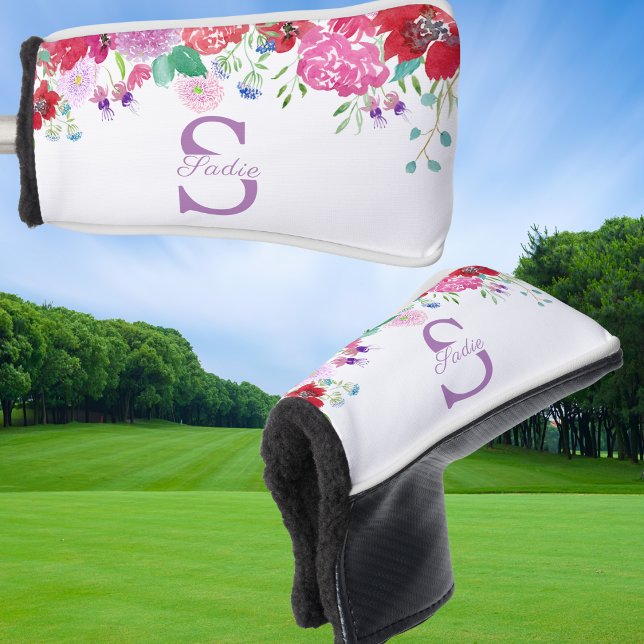 Couvre-club De Golf Aquarelle Floral Peonas & Hydrangeas Personnaliser (Créateur téléchargé)