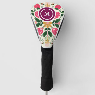 Couvre-club De Golf Aquarelle florale Boho Rose Dusty personnalisée
