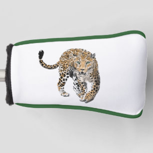 Couvre-club De Golf aquarelle léopard jungle chat animal peint vert
