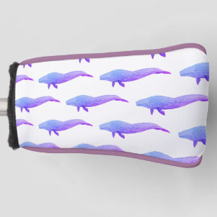 Couvre-club De Golf Aquarelle Océan Animal Baleine pourpre