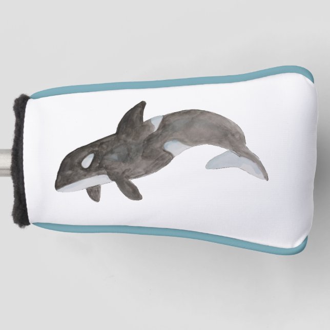 Couvre-club De Golf Aquarelle Océan Animal Killer Whale Orca (Devant)