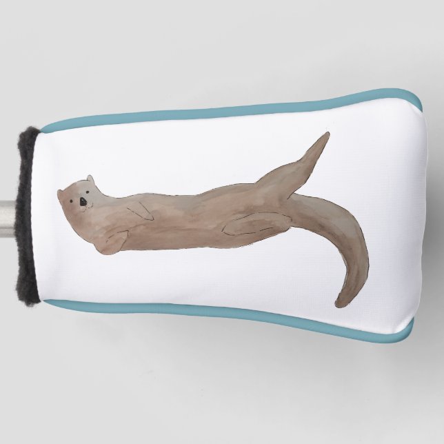 Couvre-club De Golf Aquarelle Océan Animal Loup (Devant)