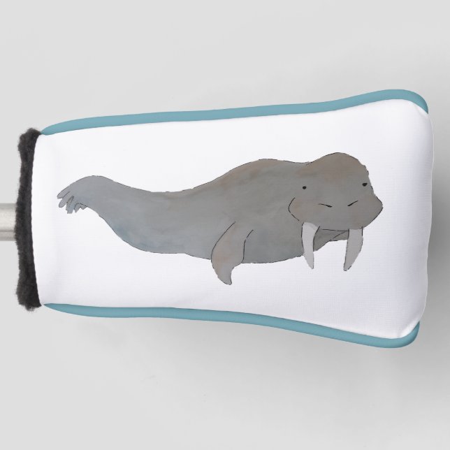 Couvre-club De Golf Aquarelle Océan Animal Walrus (Devant)