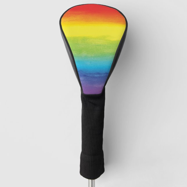 Couvre-club De Golf Aquarelle Rainbow Pride brillant Vibrant (Devant)