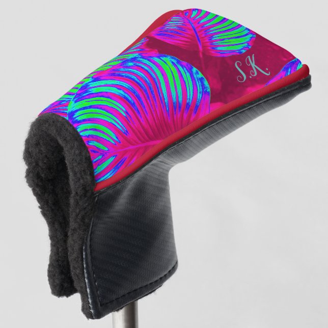 Couvre-club De Golf Arc-en-ciel Tropical Feuille Putter Cover (Devant 3/4)