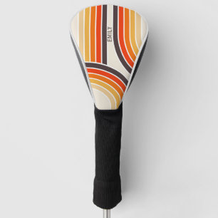 Couvre-club De Golf Arcs et lignes rétro colorés