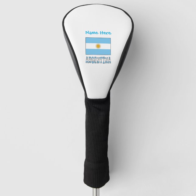 Couvre-club De Golf Argentine Drapeau bleu Personnalisé (Devant)
