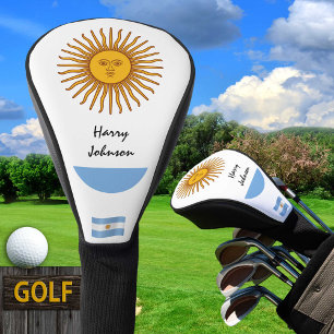 Couvre-club De Golf Argentine Drapeau & Clubs de Golf Monogrammes Couv