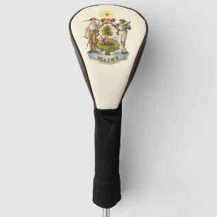 Couvre-club De Golf Armoiries de l'État du Maine (années 1870 vintages