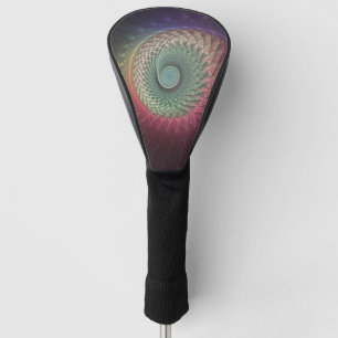 Couvre-club De Golf Art abstrait d'escargot coloré moderne fractal