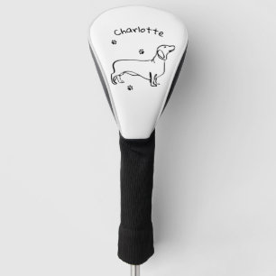 Couvre-club De Golf Art Dachshund Minimaliste - Votre texte, votre sty