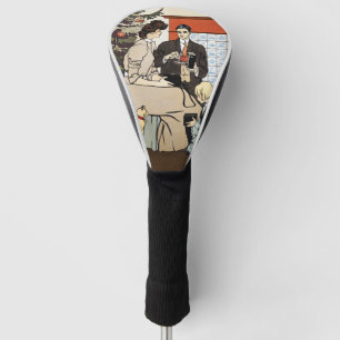 Couvre-club De Golf Art de l'appareil photo antique de Noël victorien