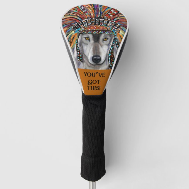 Couvre-club De Golf Art du Loup Gris (Devant)