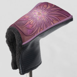 Couvre-club De Golf Art floral fractal moderne abstrait couleurs de ba