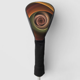 Couvre-club De Golf Art fractal moderne abstrait en spirale 3D couleur