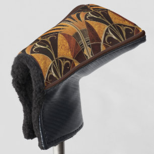 Couvre-club De Golf art Nouveau, art déco, vintage, couleurs en bois,