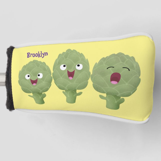 Couvre-club De Golf Artichauts chantants mignons dessin animé végétal (Devant)