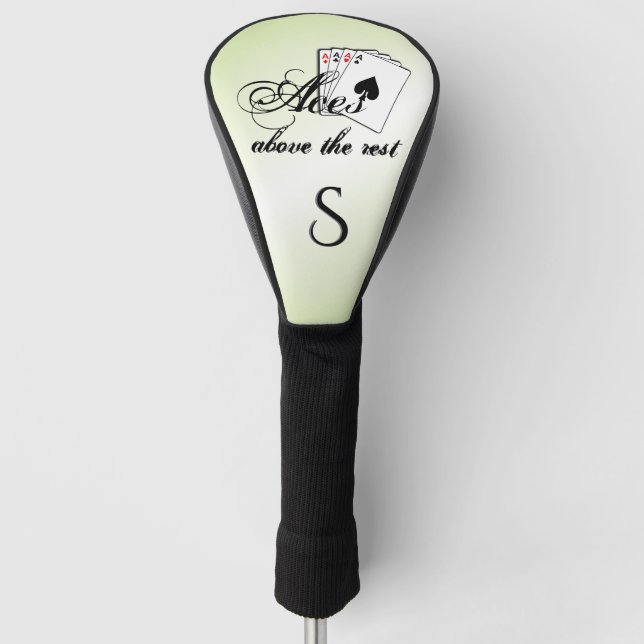 Couvre-club De Golf As au-dessus du reste Initial Vert Initial (Devant)