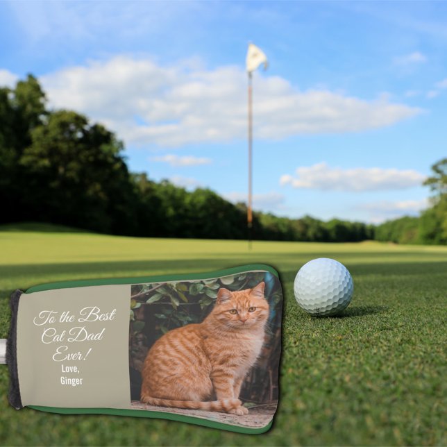Couvre-club De Golf Au meilleur chat papa jamais photo personnalisée (Créateur téléchargé)