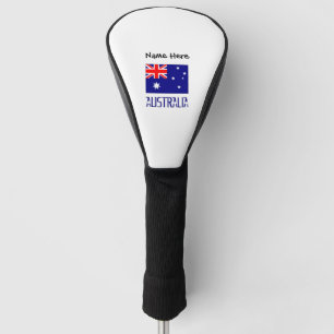 Couvre-club De Golf Australie Drapeau Australien Personnalisation Noir