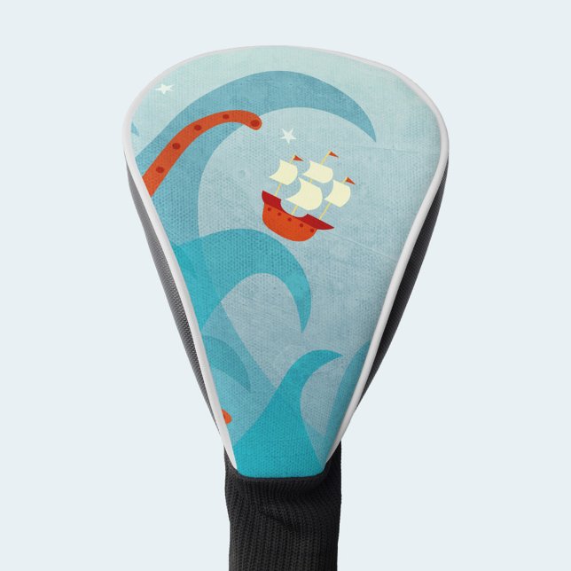 Couvre-club De Golf Aventure bateau à voile (Sailing boat adventure coastal nautical golf head cover)