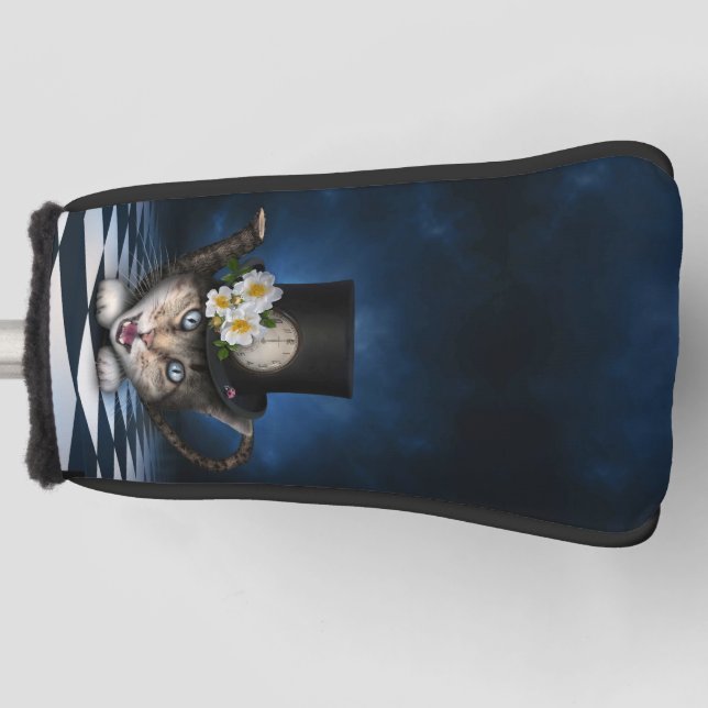 Couvre-club De Golf Awesome Mad Hatter Teapot Chat Conception Whimsica (Devant)