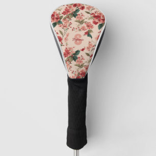 Couvre-club De Golf Azalée rose vintage motif floral - Classique