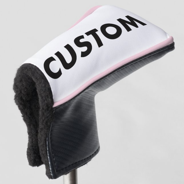 Couvre-club De Golf B. PINK Piping Custom Golf Putter Headcover Blank (Devant 3/4)