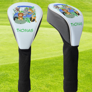 Couvre-club De Golf Baby Boy Elephant & Monkey Golf