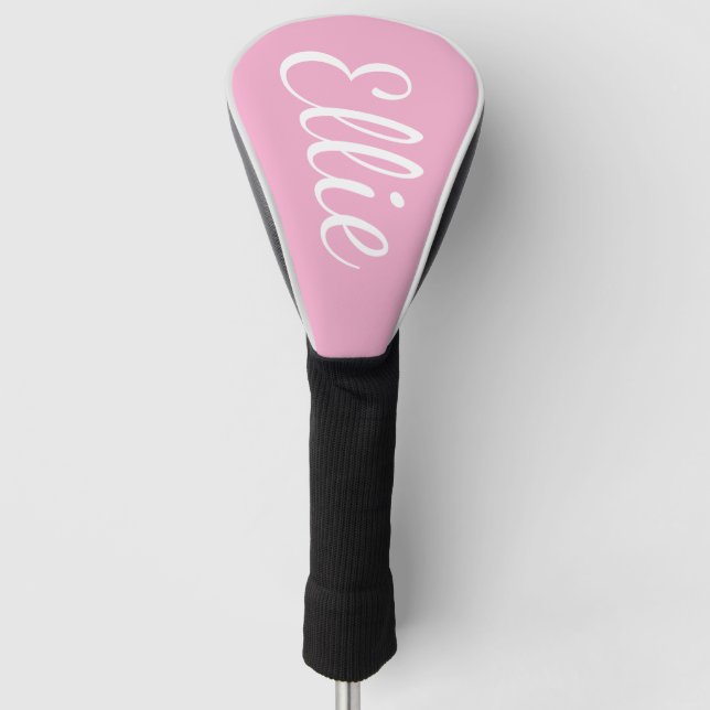Couvre-club De Golf Baby Pink Bliss | Custom Name Cursive Script (Devant)