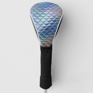 Couvre-club De Golf Balances de poissons de sirène bleu vert Holograph