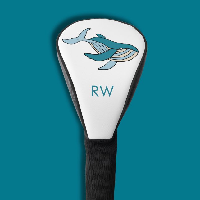 Couvre-club De Golf Baleine bleue monogramme  (Blue whale golf head cover)