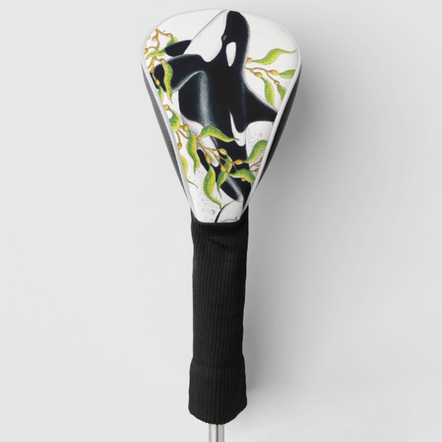 Couvre-club De Golf Baleine d'Orca dans l'art de l'encre de la forêt d (Devant)