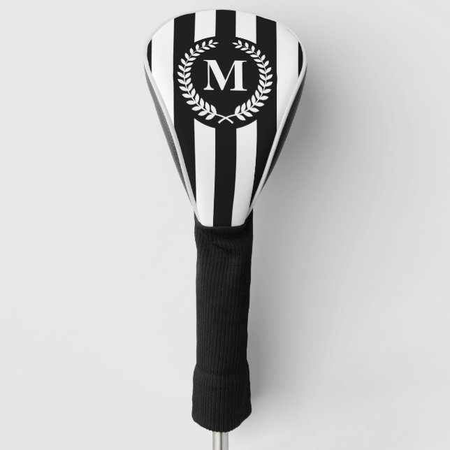 Couvre-club De Golf Bandes noires et blanches (Devant)