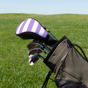 Couvre-club De Golf Bandes pourpres, Blancs, Motif rayé